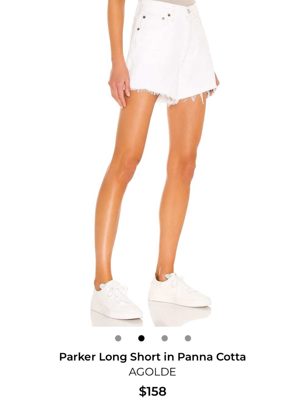 AGOLDE WOMENS Parker long short White Jean shorts - size 28
